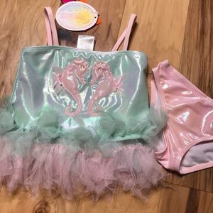 Kate Mack Butterfly Ballet Pink Swim Skirted 2 Piece NWT 2T-6X
